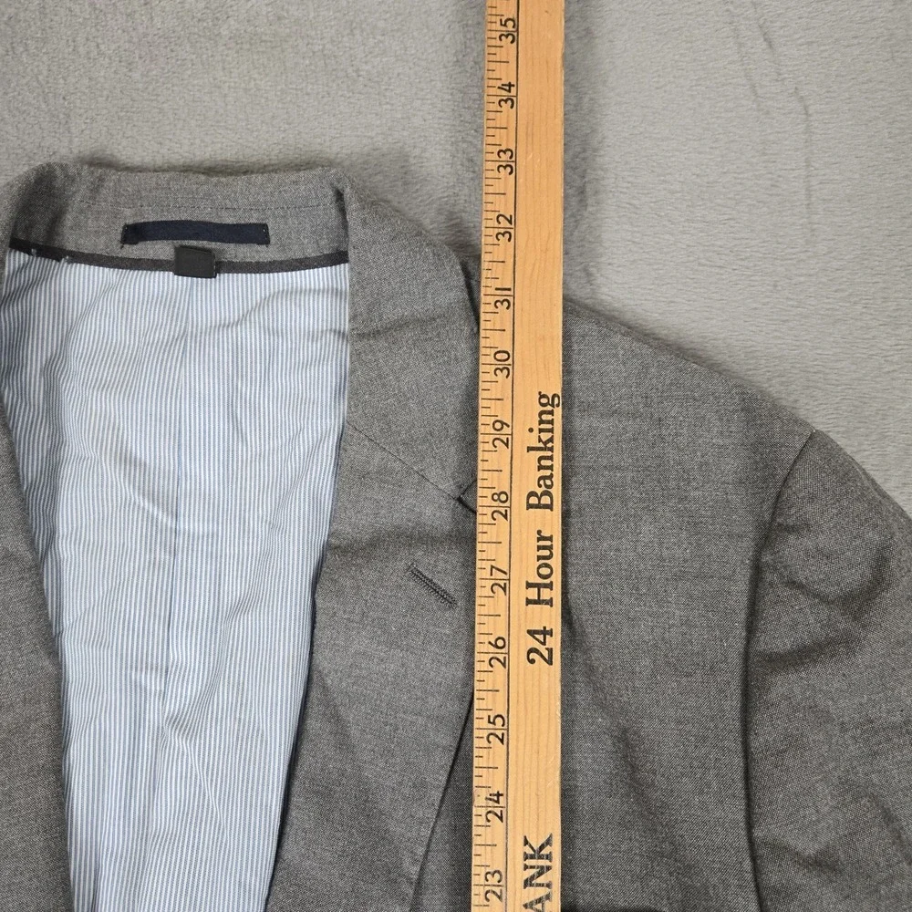 J Crew Tessuti Carpini Blazer Mens 42L Ludlow Gray Cotton Made in Italy